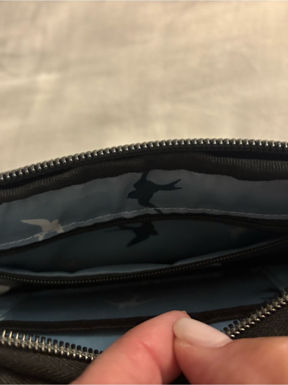 Lug Black Crossbody Bag with Multicolor Rainbow Stitching - Picture 7 of 11